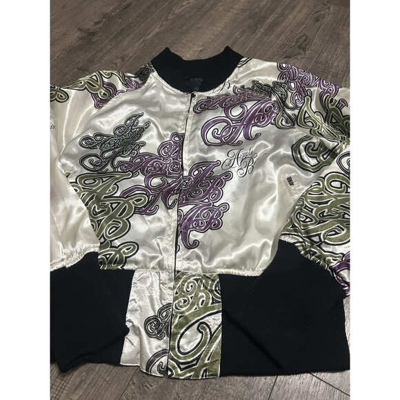 RARE Vintage Y2K Medium Reversible Apple bottom Jeans Satin Jacket - Picture 6 of 7